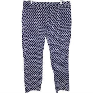 Tommy Hilfiger Floral Capri Blue Pants Size 14